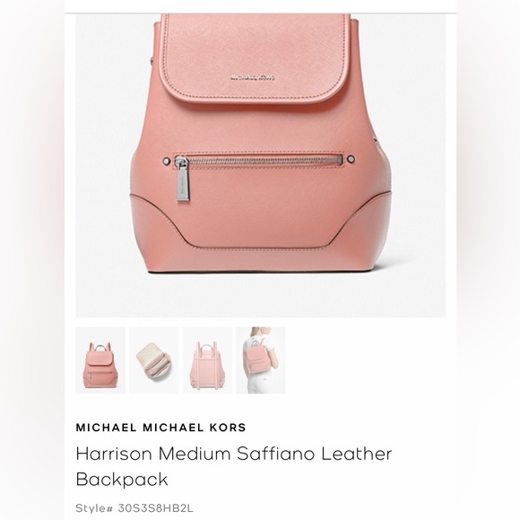 MK stylish pink leather backpack - Picture 2 of 4